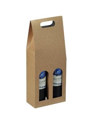 Wine carrier box 2-bottle 183x90x445mm Natura